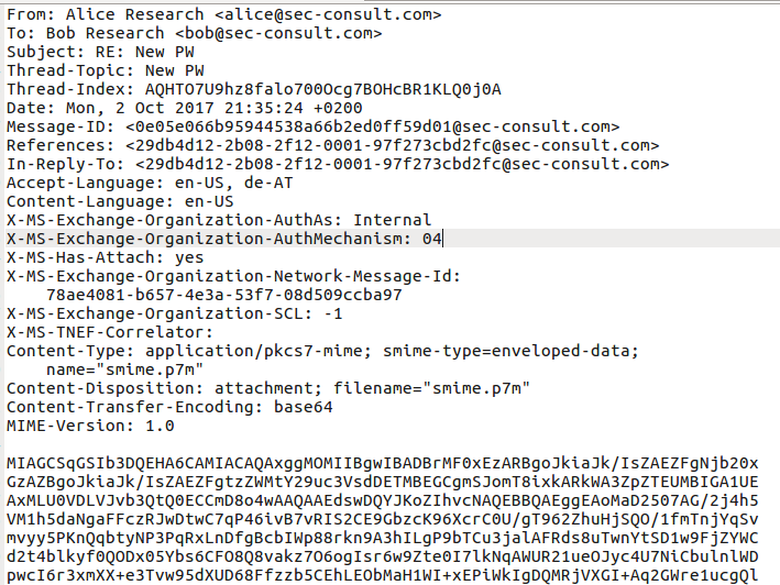 S/MIME version of plain text S/MIME version of plain text - SEC Consult