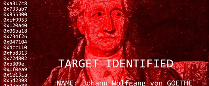 Bild von GOETHE mit der Tagline "Target identified" - SEC Consult