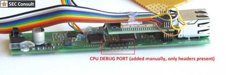 CPU Debug Port Headerkomponenten Hardware mit CPU Debug Port Headerkomponenten - SEC Consult Vulnerability Lab