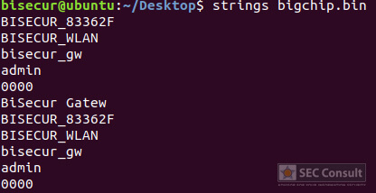 Screenshot der String Evaluierung Screenshot der String Evaluierung - SEC Consult Vulnerability Lab